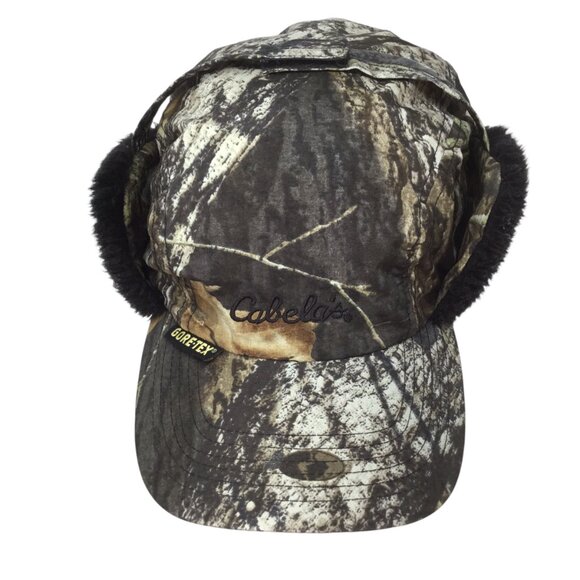 Vtg Men's Hunting Cap Hat Insulated Cabela's Trapper Ear Flaps Gore-Tex Camo - Picture 2 of 11